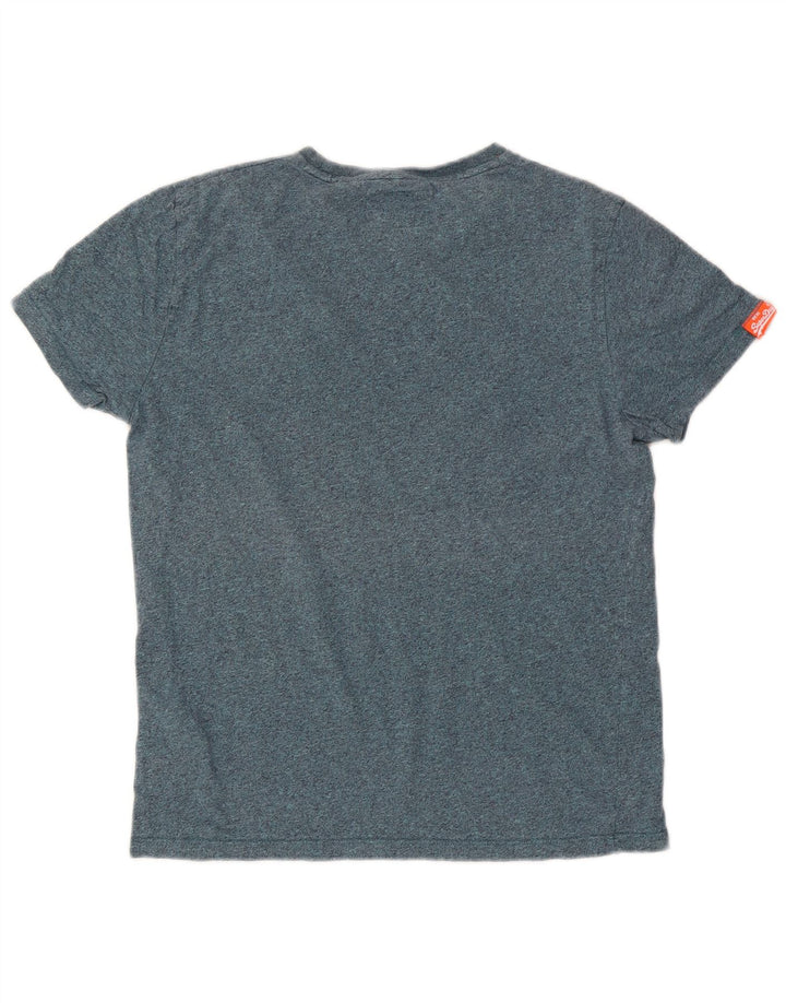 Superdry Herren T-Shirt-Oberteil aus mittelblauer Baumwolle