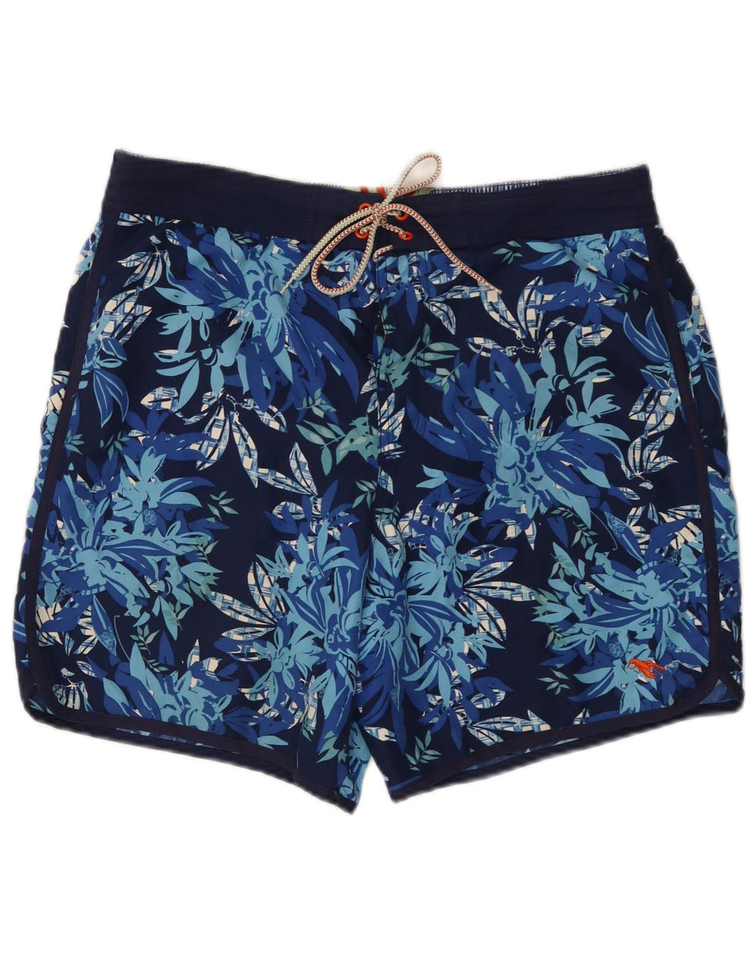 Ted Baker Herren-Badeshorts, Größe 4, groß, marineblaues Blumenmuster, Polyester