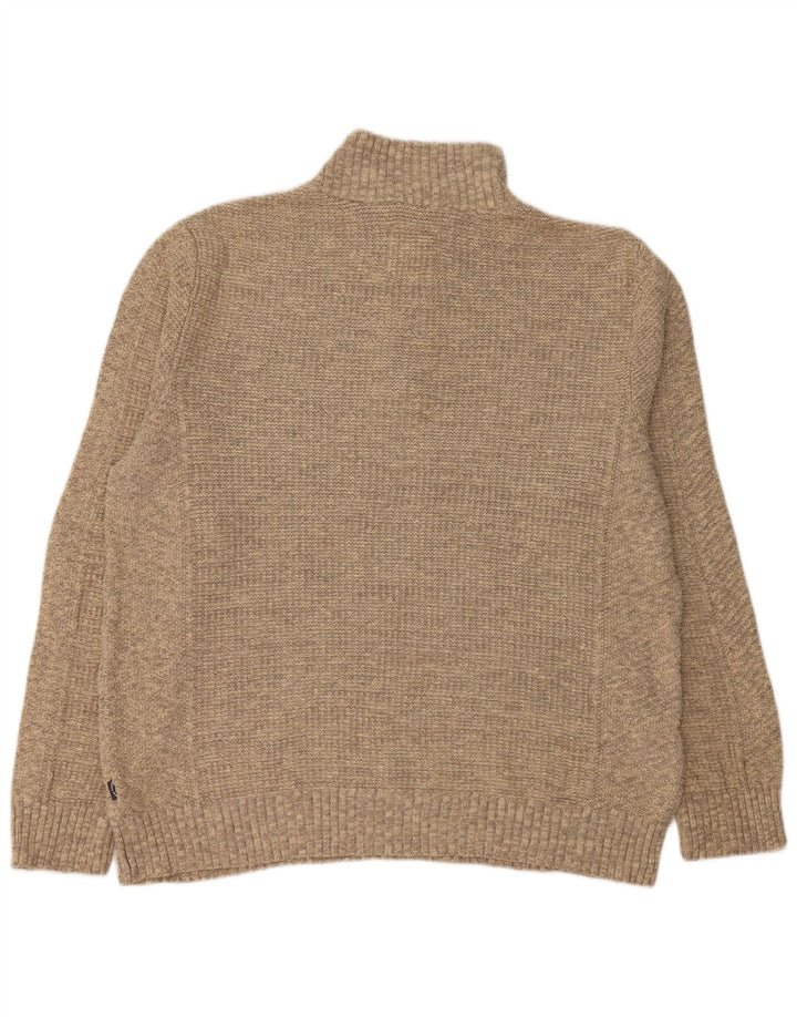 FAT FACE Herren-Pullover mit Reißverschluss, XL, graue Baumwolle