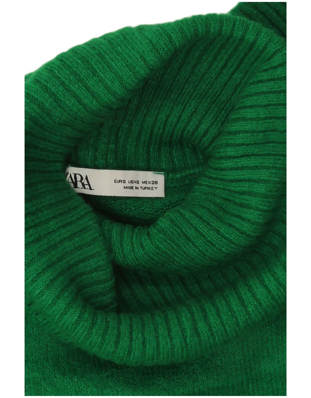 Zara Damen Crop Oversized Rollkragenpullover Pullover UK 10 Small Grün