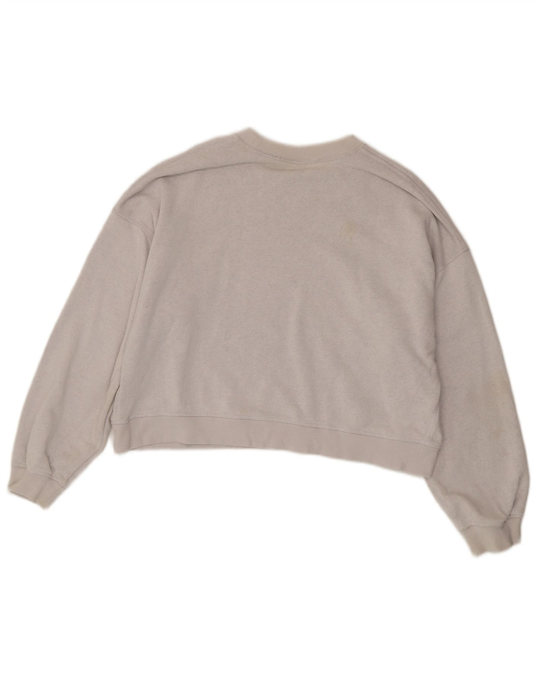 Nike Womens Crop Oversized Sweatshirt Pullover UK 14 Mittelgraue Baumwolle
