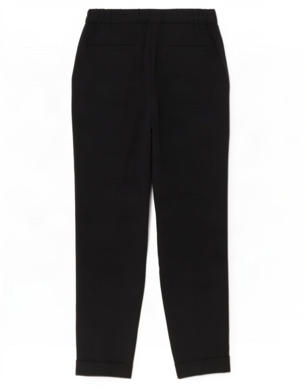 Marks & Spencer Womens Straight Casual Trousers UK 8 Small W28 L27 Black