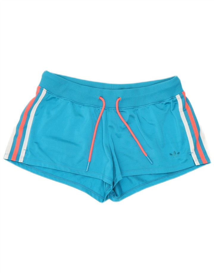 Adidas Damen Sportshorts UK 10 Small Blau Polyester