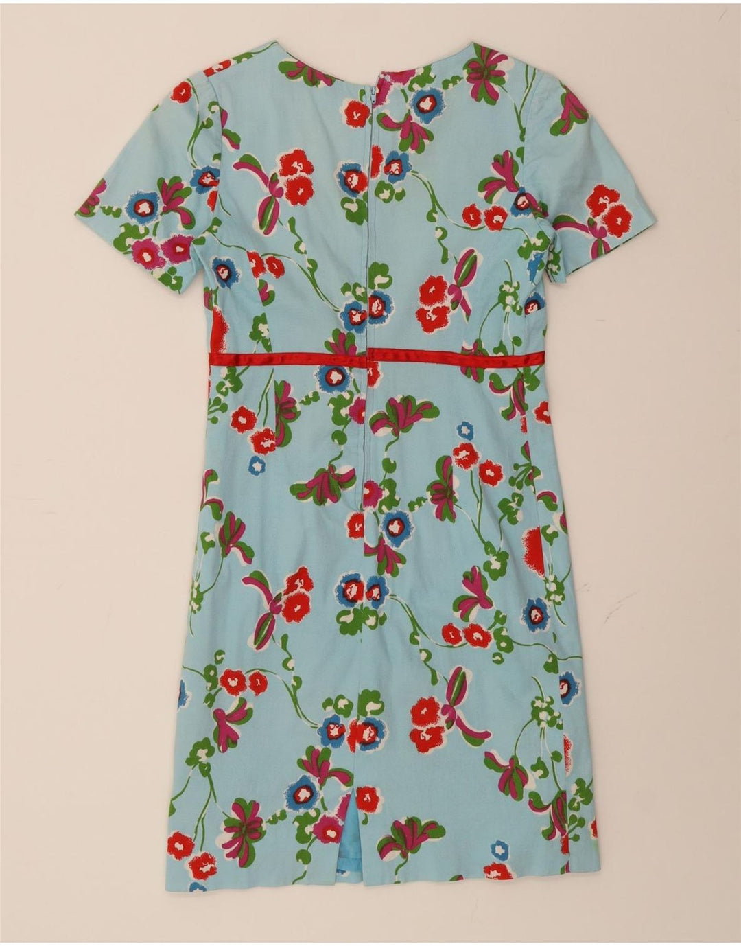 VINTAGE Womens Shift Dress UK 12 Medium Blue Floral Vintage Vintage and Second-Hand Vintage from Messina Hembry 