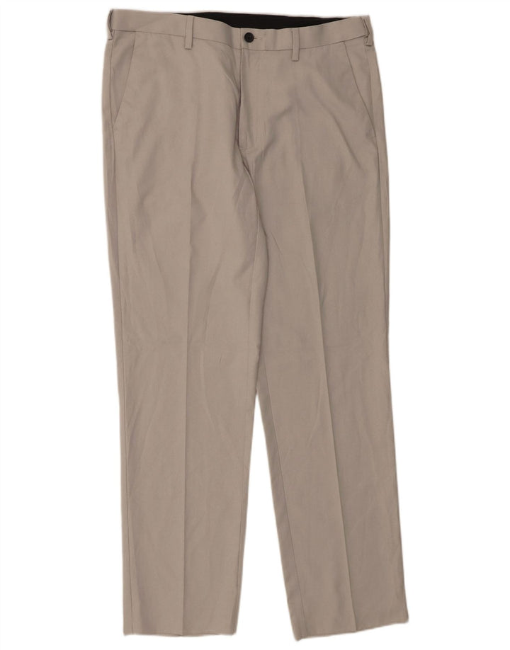 Marks & Spencer Herren-Chinohose mit normaler Passform, W34, L31, Grau, Polyester