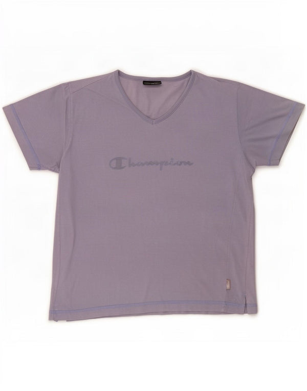 Champion Damen Grafik-T-Shirt-Oberteil UK 12 Mittelviolett