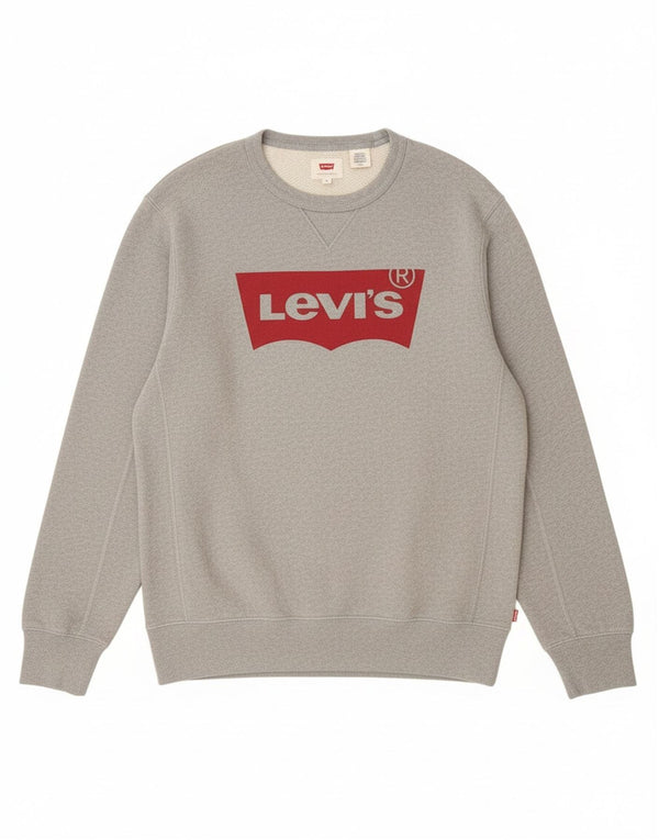 Levi's Herren-Sweatshirt mit Grafik, Größe S, graue Baumwolle