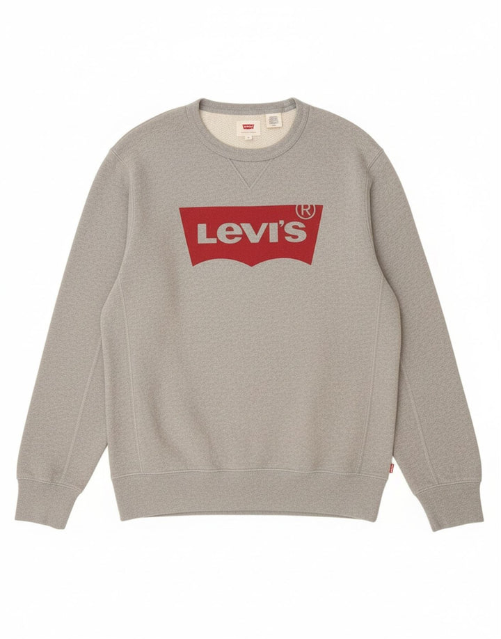 Levi's Herren-Sweatshirt mit Grafik, Größe S, graue Baumwolle