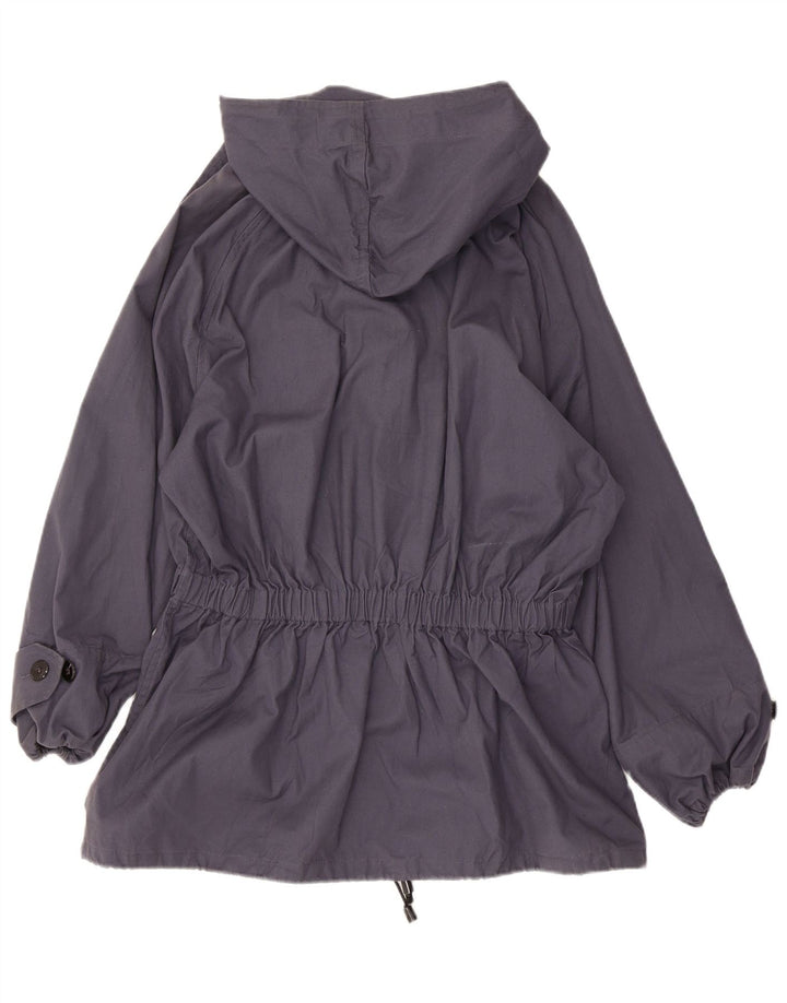 Vintage Damen Anorakjacke mit Kapuze IT 52 XL Marineblau