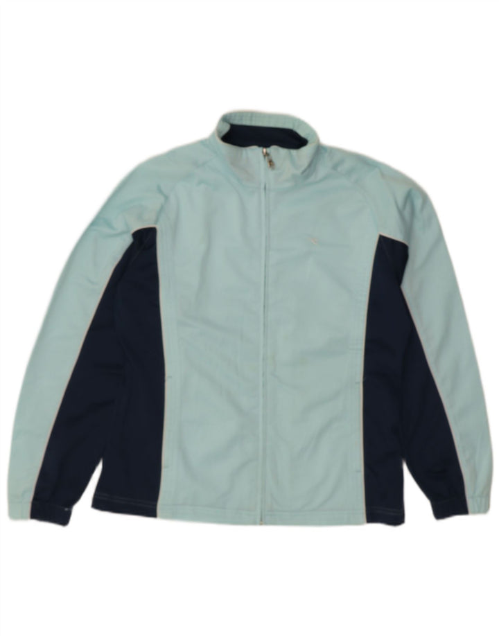DIADORA Damen-Trainingsanzug-Oberteil, übergroß, Jacke, Größe S, Größe S, Blau, Farbblock