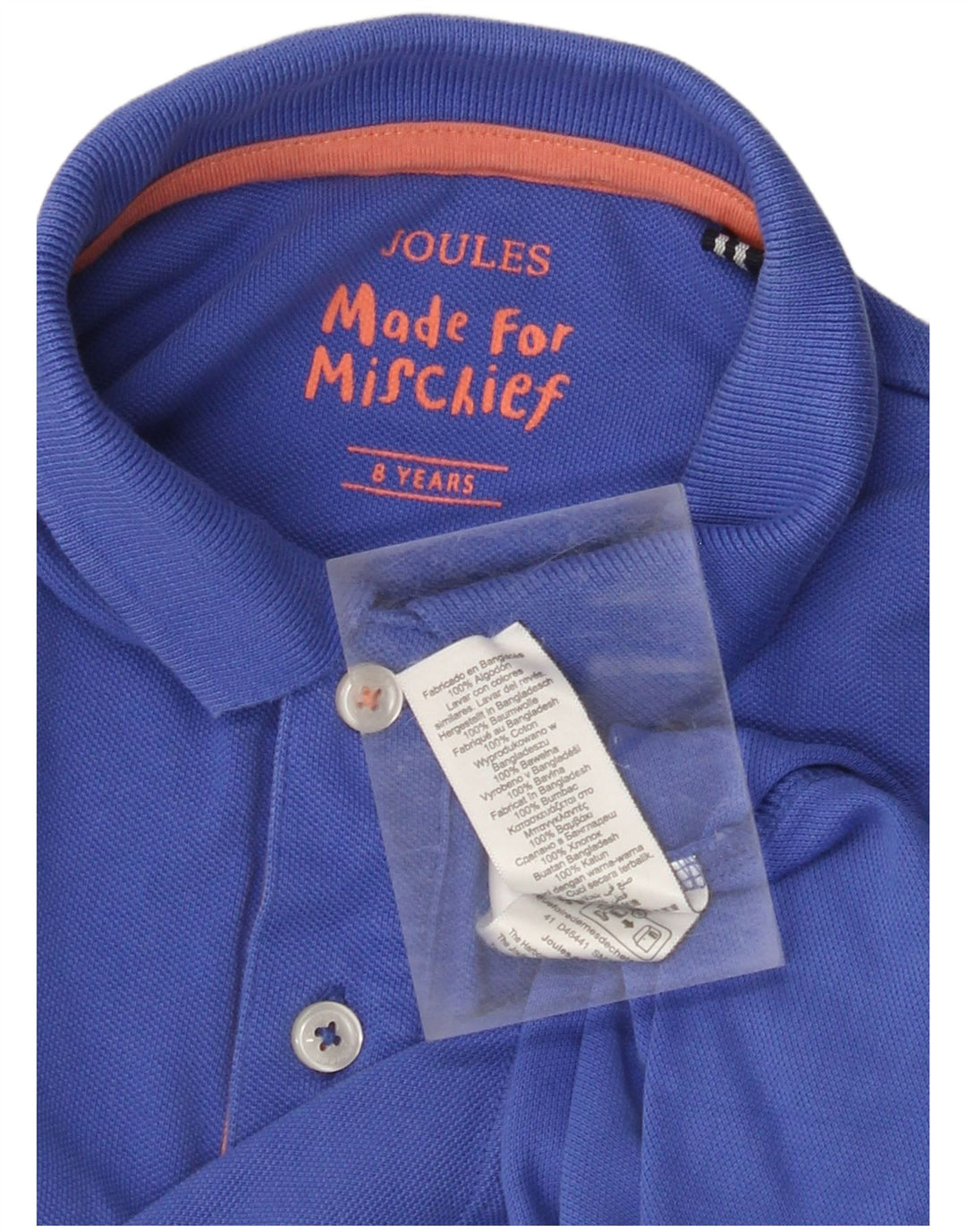 JOULES Jungen-Poloshirt, 7–8 Jahre, blaue Baumwolle