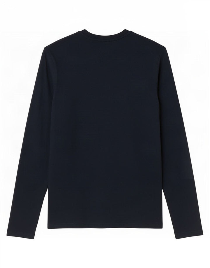 Marks & Spencer Herren-Oberteil mit normaler Passform, langärmelig, klein, marineblau, Baumwolle