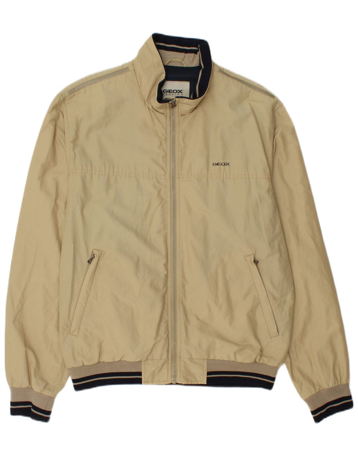 Geox Herren Bomberjacke UK 40 Large Beige Baumwolle