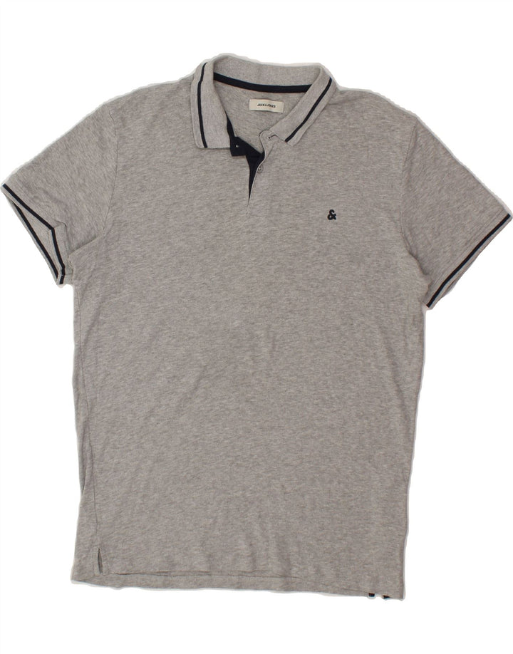 JACK & JONES Mens Polo Shirt Large Grey Cotton Vintage Jack & Jones and Second-Hand Jack & Jones from Messina Hembry 