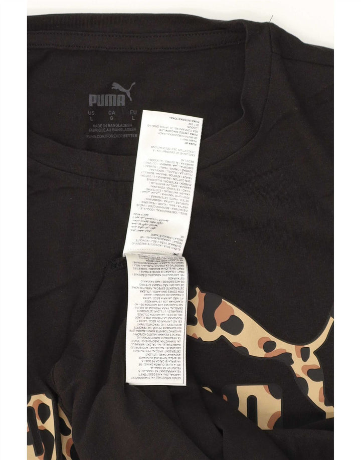 Puma Herren T-Shirt mit Grafik, groß, aus schwarzer Baumwolle
