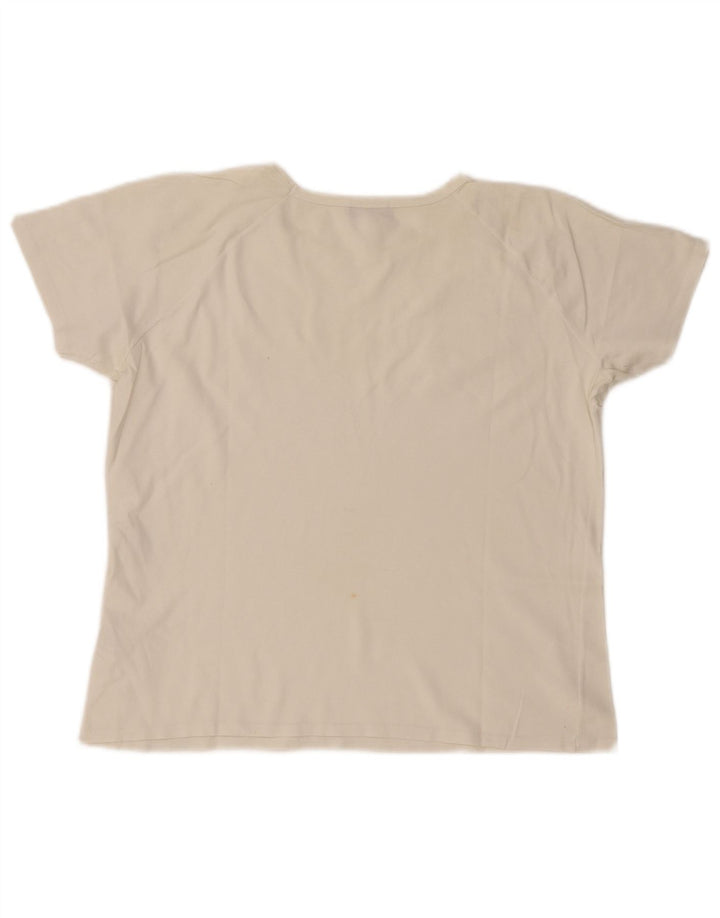 Fred Perry Damen T-Shirt Top UK 20 2XL Weiße Baumwolle