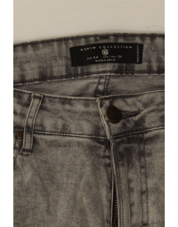 Zara Herren Slim Jeans EU 44 Large W34 L30 Grau