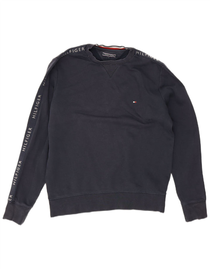 Tommy Hilfiger Herren-Sweatshirt mit Grafik, mittlere marineblaue Baumwolle