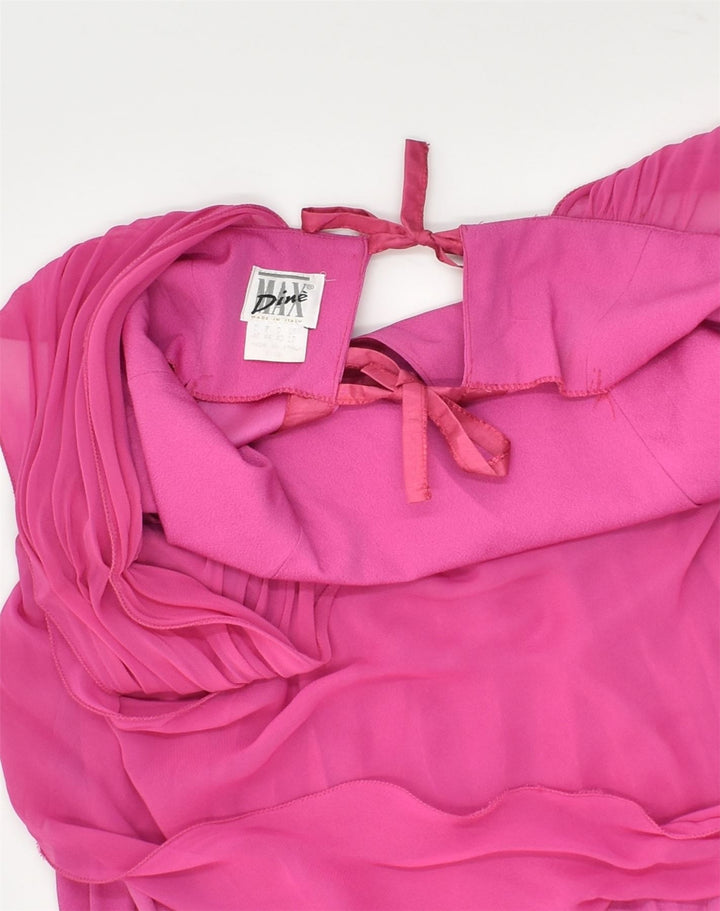 MAX DINE Womens Maxi Dress IT 46 Large Pink Acetate | Vintage Max Dine | Thrift | Second-Hand Max Dine | Used Clothing | Messina Hembry 
