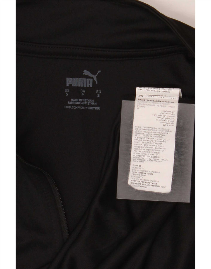 Puma Herren Lombardia Uno Graphic Zip Neck Pullover Trainingsanzug Top Small Schwarz