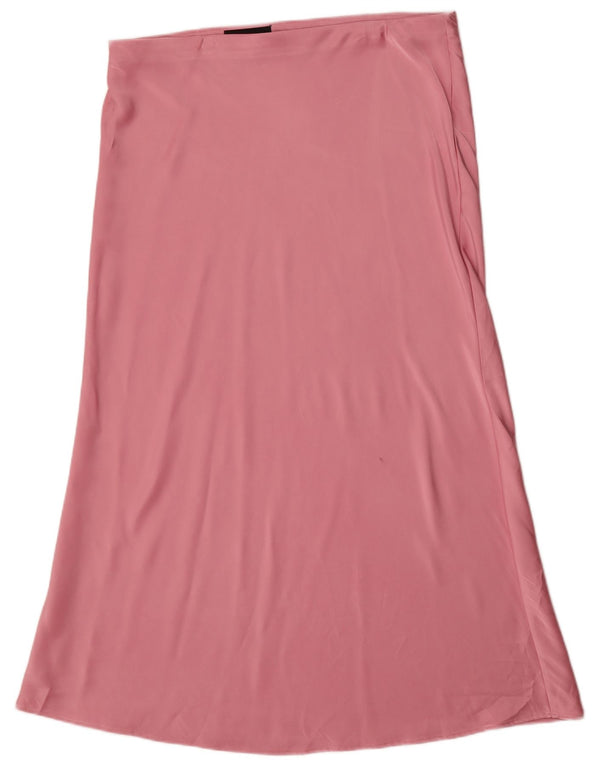Zara Damen Midirock mit hoher Taille, XL, W32, Rosa, Polyester