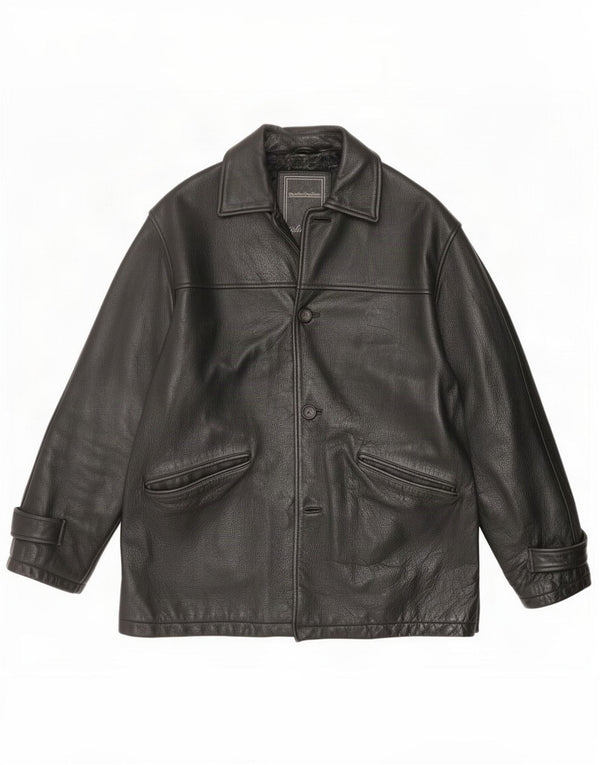 Angelo Litrico Herren Lederjacke XL Schwarz Klassisch