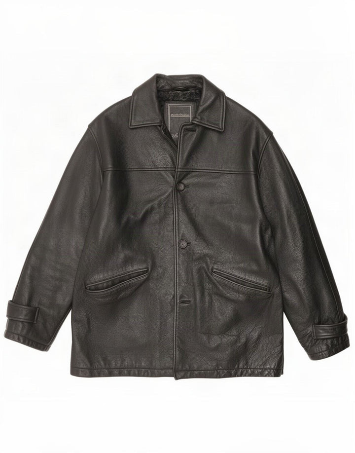 Angelo Litrico Herren Lederjacke XL Schwarz Klassisch