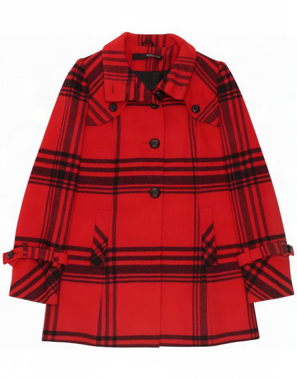 Jane Norman Damen Trenchcoat UK 10 Small Red Check Acryl