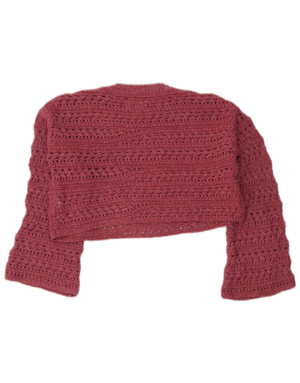 Zara Crop Pullover mit Rundhalsausschnitt für Mädchen, 11–12 Jahre, Rosa, Polyamid