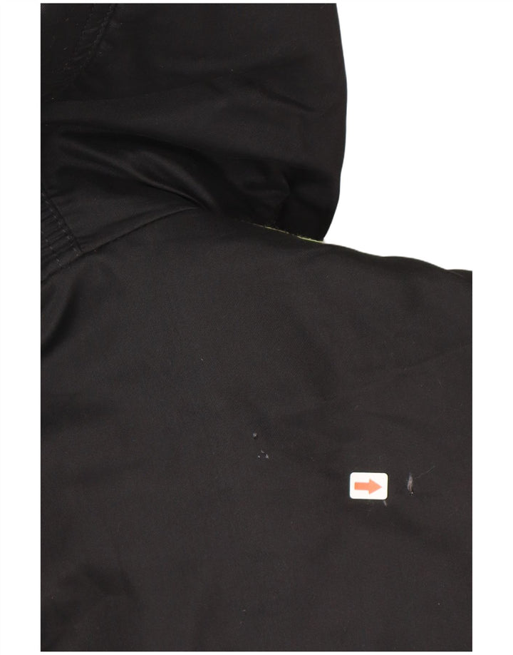 Valentino Herren-Windbreakerjacke mit Kapuze, US 42 XL, schwarzes geometrisches Polyester