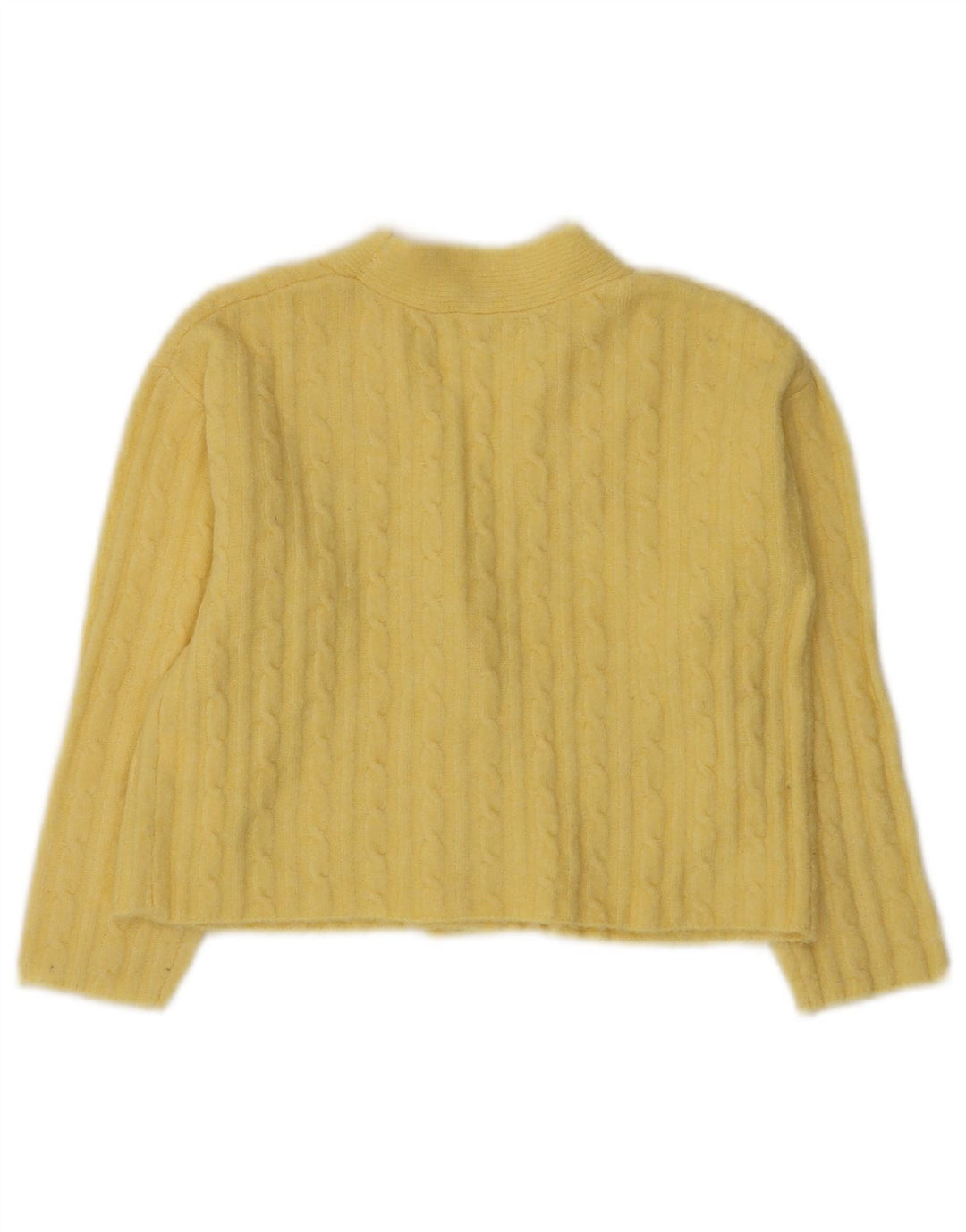 Zara Crop Cardigan-Pullover für Mädchen, 8–9 Jahre, gelbes Polyester