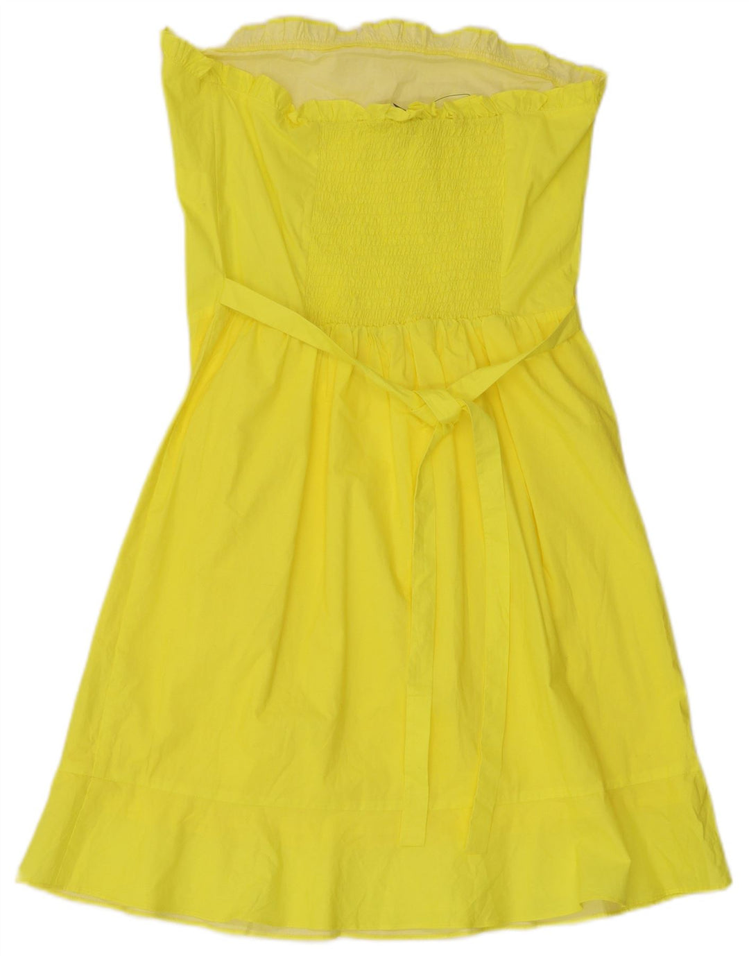 Oasis Damen Trägerloses Kleid UK 10 Small Gelbe Viskose