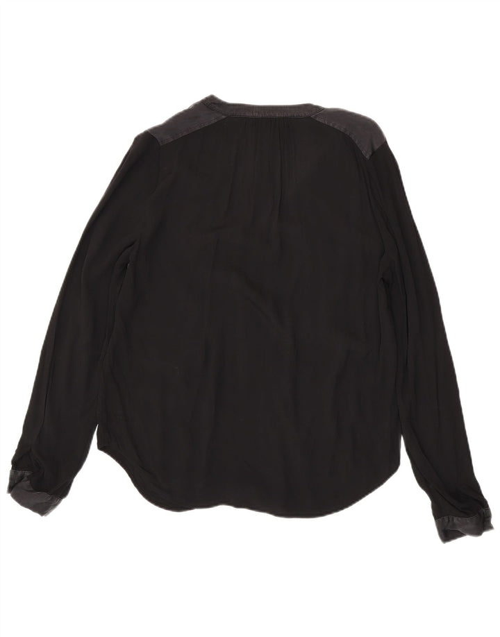 Tommy Hilfiger Damen-Bluse, übergroß, langärmelig, US-Größe 4, klein, Schwarz