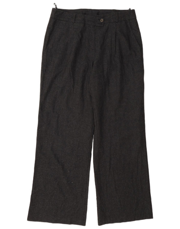 Marks & Spencer Womens High Waist Suit Trousers UK 14 Large W34 L33 Grey