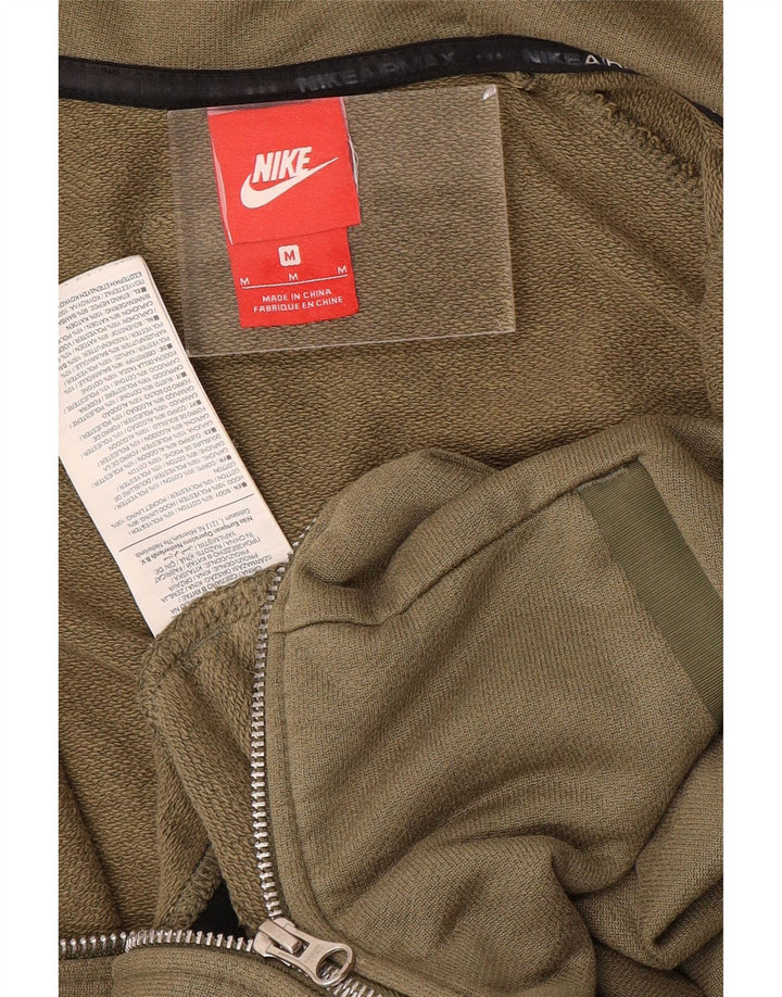 Nike Herren-Kapuzenpullover mit grafischem Reißverschluss, mittlere Khaki-Baumwolle