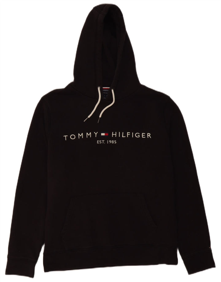 TOMMY HILFIGER Herren Graphic Hoodie Pullover Große schwarze Baumwolle