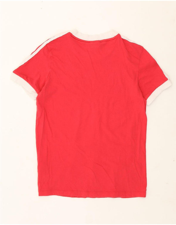 Adidas Damen Regular Fit T-Shirt Top UK 12 Mittelrosa Baumwolle