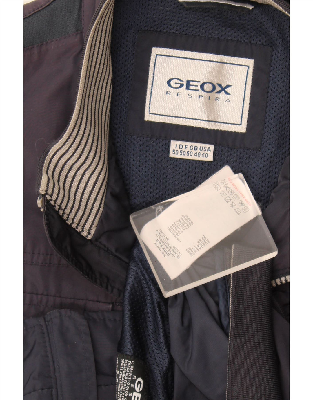 Geox Respira Herren Bomberjacke IT 50 Large Marineblau Polyester