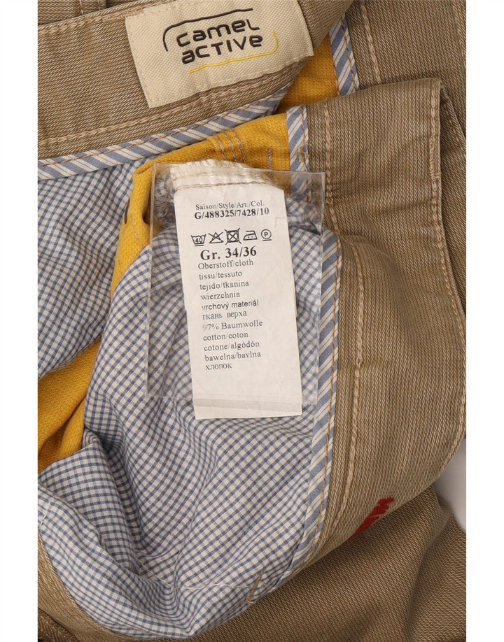 CAMEL ACTIVE Mens Straight Casual Trousers W34 L36  Beige Cotton Vintage Camel Active and Second-Hand Camel Active from Messina Hembry 