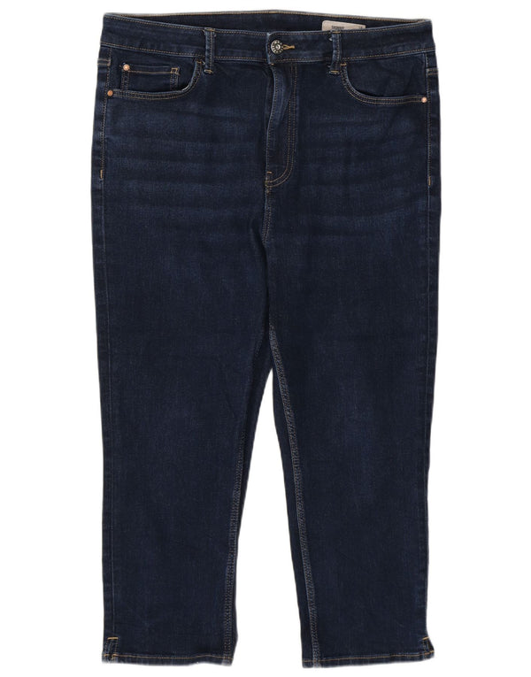 Marks & Spencer Damen Capri Skinny Jeans UK 16 Large W34 L21 Marineblau