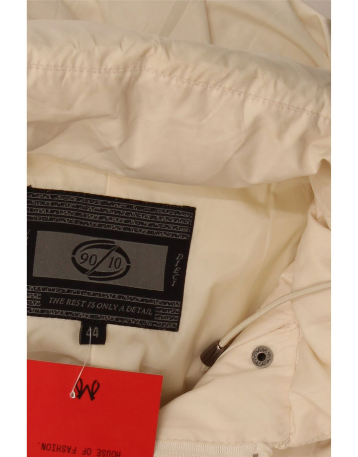 Gepolsterter Vintage-Damenmantel mit Kapuze IT 44 Mittelweißes Polyester