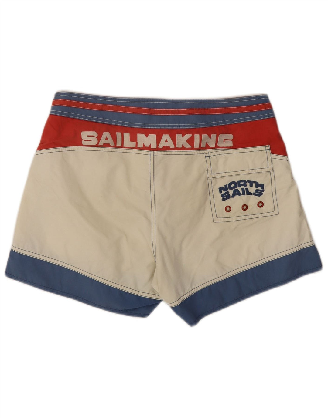 North Sails Damen-Badeshorts UK 14 Medium Off White Colourblock