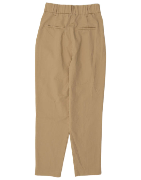 Zara Damen-Chinohose mit hoher Taille und Pegged, XS, W24, L27, Beige