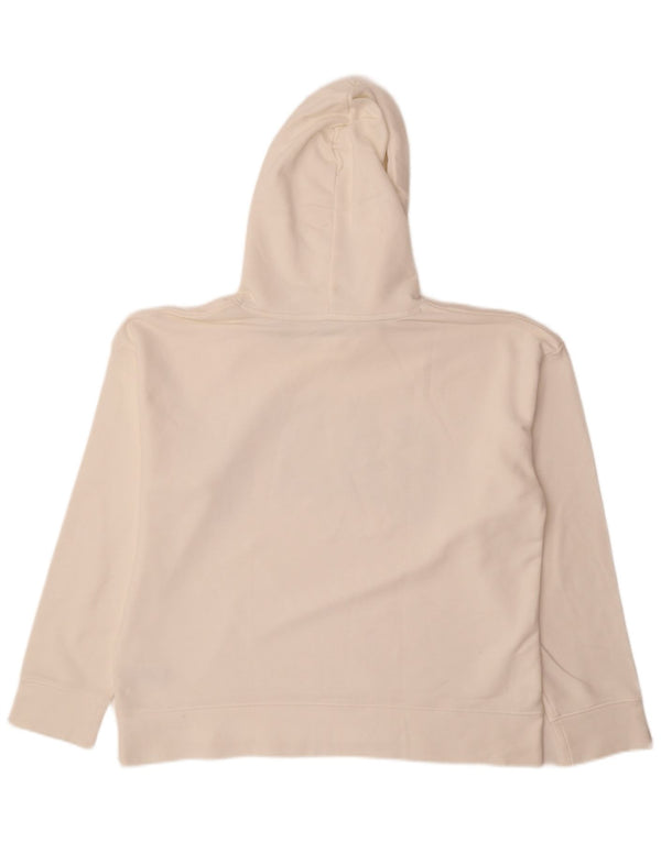 Gant Womens Graphic Hoodie Jumper UK 18 XL Off White Cotton