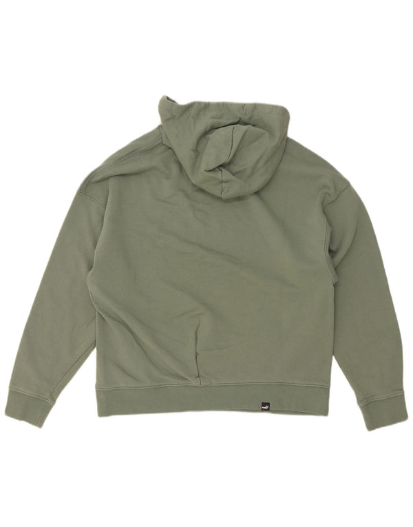 Puma Damen Kapuzenpullover UK 14 Mittelgrüne Baumwolle