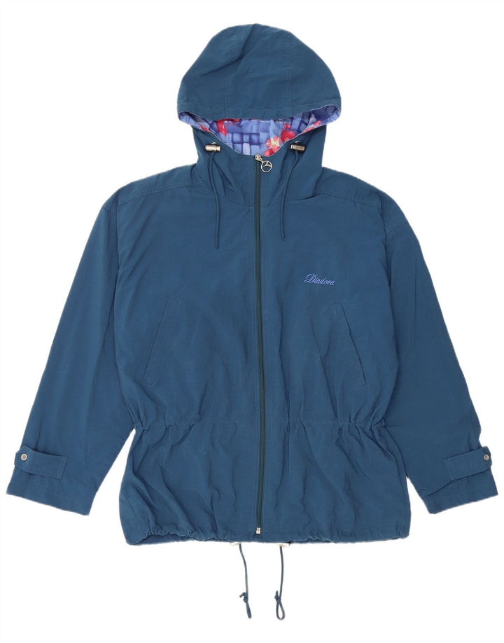 Diadora Übergroße Damen-Regenjacke mit Kapuze, UK 14, Mittelblau, Polyamid