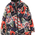 Vintage Herren-Windbreakerjacke mit abstraktem Muster, UK 42 XL, mehrfarbig