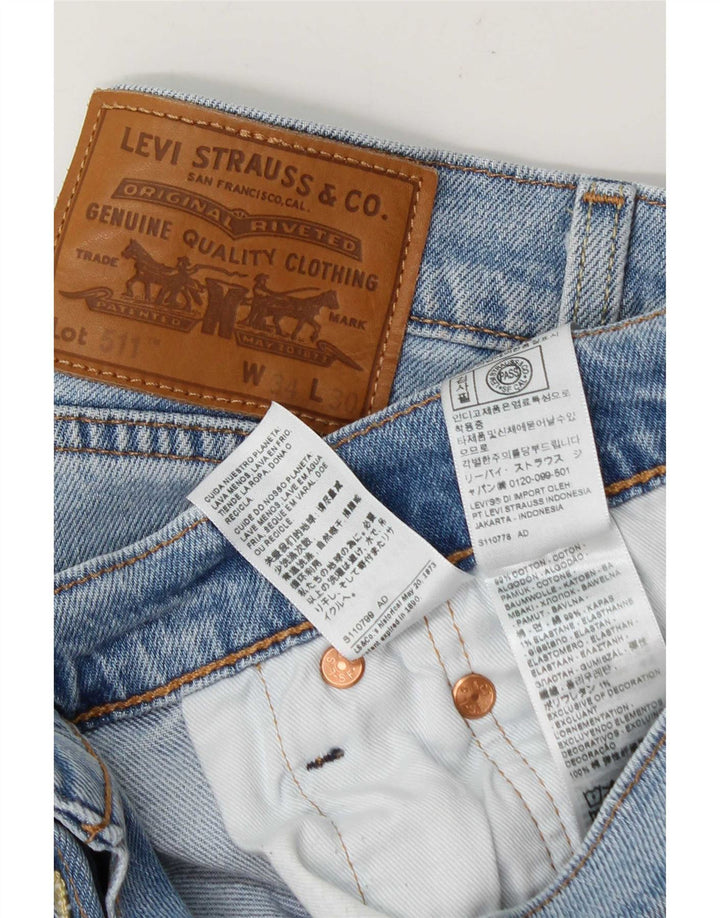 Levi's Herren 511 Slim Jeans W34 L30 Blaue Baumwolle