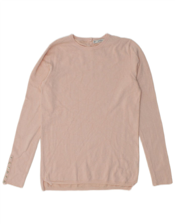 Zara Damen-Pullover mit Rundhalsausschnitt, Gr. 12, Mittelrosa