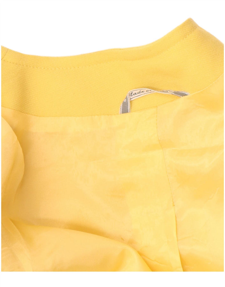 Vintage Damen 4-Knopf-Blazerjacke UK 16 Groß Gelb